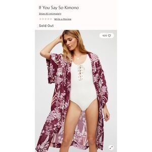 Romantic Bohemian Style Free People if you say so Kimono XS‎